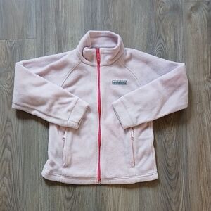 Columbia Light Pink Fleece Jacket with Bright Pink Zip